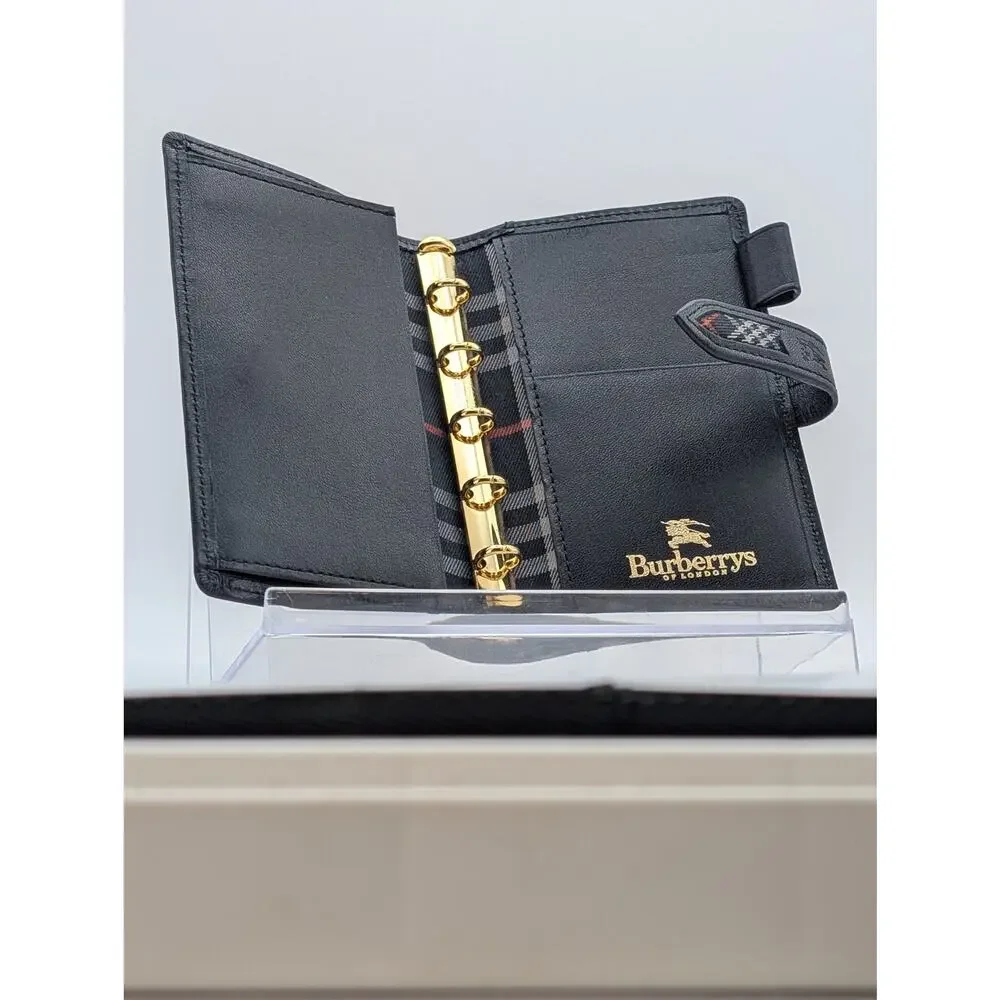 Authentic Burberry Agenda Nova Check Day Planner – Navy & Red